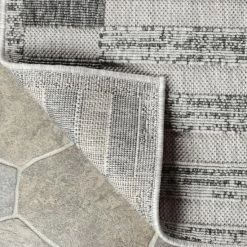 Best Pirce ⭐ Miranda Haus Contemporary Stripe Geometric Indoor/Outdoor Area Rug Grey 🛒 -Miranda Haus Shop unnamed file 2079