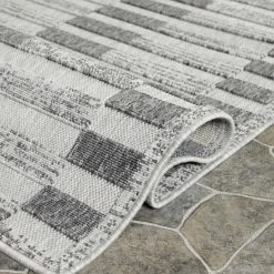 Best Pirce ⭐ Miranda Haus Contemporary Stripe Geometric Indoor/Outdoor Area Rug Grey 🛒 -Miranda Haus Shop unnamed file 2080