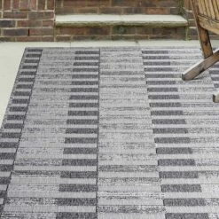 Best Pirce ⭐ Miranda Haus Contemporary Stripe Geometric Indoor/Outdoor Area Rug Grey 🛒 -Miranda Haus Shop unnamed file 2081
