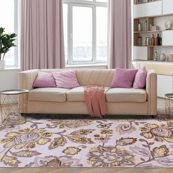Discount π Miranda Haus Traditional Non-Slip Classic Floral Indoor Area Rug Lilac / Grey π 10 Discount π Miranda Haus Traditional Non-Slip Classic Floral Indoor Area Rug Lilac / Grey π - Image 8