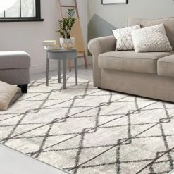Best deal 🥰 Miranda Haus Truscott Modern Geometric Area Rug Charcoal 🎁 -Miranda Haus Shop unnamed file 2131