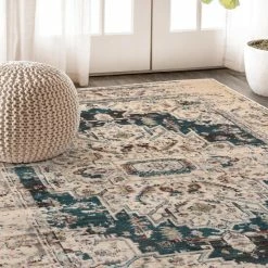 Coupon ❤️ Miranda Haus Layla Modern Farmhouse Medallion Polypropylene Area Rug Red 🤩 -Miranda Haus Shop unnamed file 2155