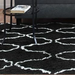 Best Pirce ❤️ Miranda Haus Modern Geometric Trellis Shag Area Rug Collection Navy Blue/white ⌛ -Miranda Haus Shop unnamed file 2221