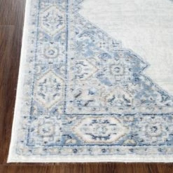 Top 10 👍 Miranda Haus Modern Oriental Medallion Polyester Indoor Area Rug Cream/blue 😀 -Miranda Haus Shop unnamed file 2233