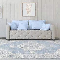 Top 10 👍 Miranda Haus Modern Oriental Medallion Polyester Indoor Area Rug Cream/blue 😀 -Miranda Haus Shop unnamed file 2237