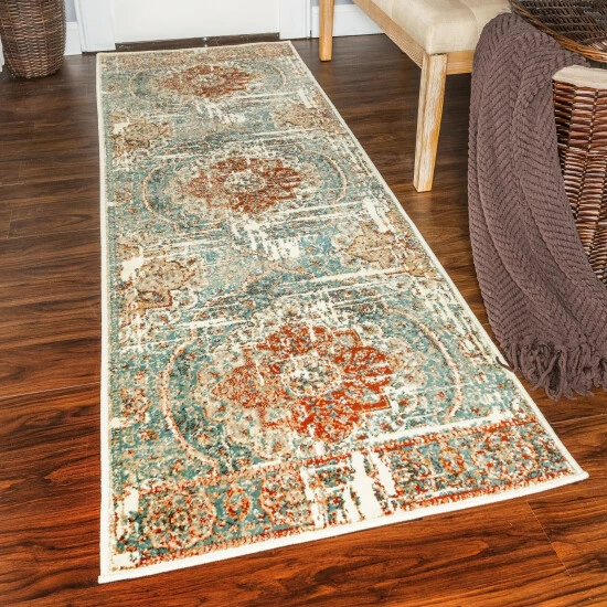 Budget π― Miranda Haus Brody Canal Blue Oriental Medallion Farmhouse Area Rug π 10 Budget π― Miranda Haus Brody Canal Blue Oriental Medallion Farmhouse Area Rug π - Image 8
