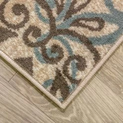 Flash Sale 🛒 Miranda Haus Non-Slip Modern Floral Medallion Indoor Area Rug Beige 👏 -Miranda Haus Shop unnamed file 2301