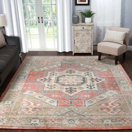 Promo 𧨠Miranda Haus Southwestern Tribal Medallion Distressed Indoor Area Rug Blue π 4 Promo 𧨠Miranda Haus Southwestern Tribal Medallion Distressed Indoor Area Rug Blue π - Image 2