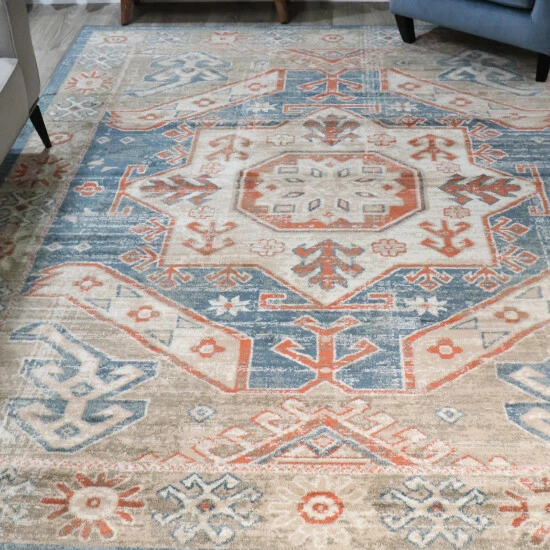 Promo 𧨠Miranda Haus Southwestern Tribal Medallion Distressed Indoor Area Rug Blue π 5 Promo 𧨠Miranda Haus Southwestern Tribal Medallion Distressed Indoor Area Rug Blue π - Image 3