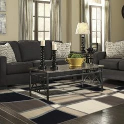 Cheapest ✔️ Miranda Haus Geometric Modern Patchwork Polypropylene Indoor Area Rug Tan ⭐