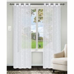 Deals 🔥 Miranda Haus Jacot Sheer Grommet Curtain Panel Pair White ⭐ -Miranda Haus Shop unnamed file 2351