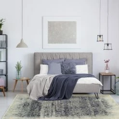 Deals ⌛ Miranda Haus Distressed Modern Medallion Indoor Area Rug Collection Navy Blue ✨