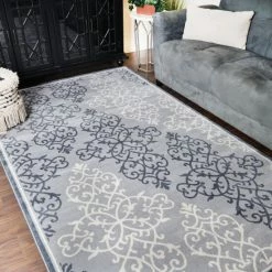 Best Sale 😍 Miranda Haus Tertia Modern Medallion Area Rug Platinum 😉 -Miranda Haus Shop unnamed file 2427