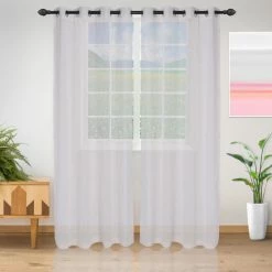 Flash Sale 🌟 Miranda Haus Burdett Sheer Grommet Curtain Panel Pair Pink ✔️ -Miranda Haus Shop unnamed file 2438