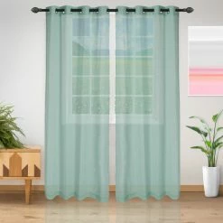 Flash Sale 🌟 Miranda Haus Burdett Sheer Grommet Curtain Panel Pair Pink ✔️ -Miranda Haus Shop unnamed file 2440