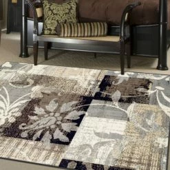 Best deal 🎉 Miranda Haus Floral Patchwork Area Rug Ivory 🔔