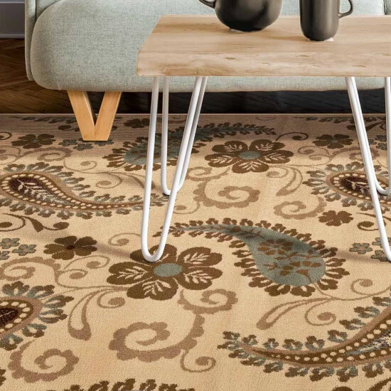 Best Pirce π₯° Miranda Haus Modern Vintage Floral Power-Loomed Indoor Area Rug Beige π 8 Best Pirce π₯° Miranda Haus Modern Vintage Floral Power-Loomed Indoor Area Rug Beige π - Image 6
