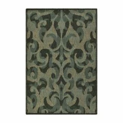Deals ✨ Miranda Haus Aldaine Classic Damask Indoor/Outdoor Area Rug Collection Charcoal/aqua 👍 -Miranda Haus Shop unnamed file 2507
