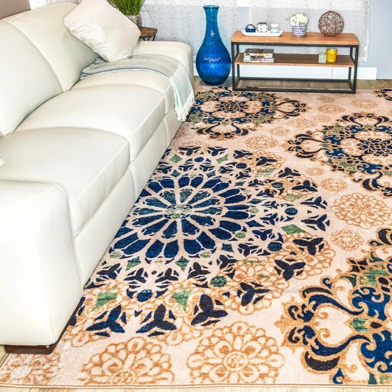 Outlet π Miranda Haus Thalia Mandala Modern Non-slip Washable Area Rug Collection Light Blue π₯° 4 Outlet π Miranda Haus Thalia Mandala Modern Non-slip Washable Area Rug Collection Light Blue π₯° - Image 2