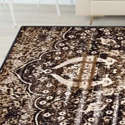 Top 10 🌟 Miranda Haus Oswell Floral Medallion Boho Non-slip Washable Area Rug Collection Chocolate 🎁 -Miranda Haus Shop unnamed file 263