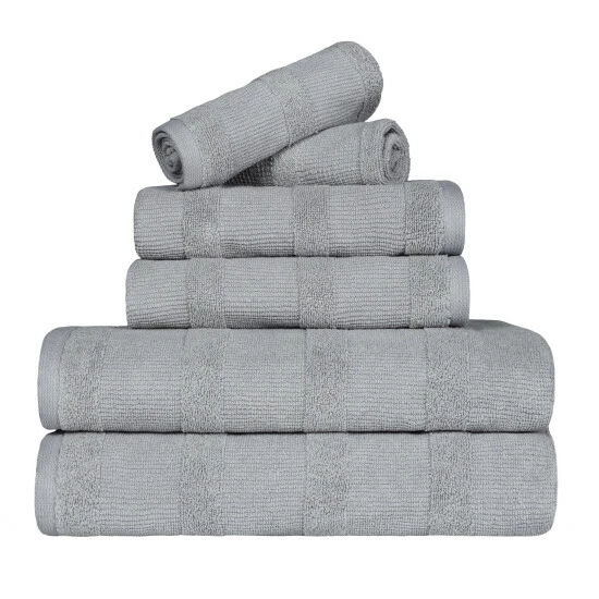 Buy ⨠Miranda Haus Ribbed Turkish Cotton Assorted 6-Piece Solid Towel Set Ivory 𧨠7 Buy ⨠Miranda Haus Ribbed Turkish Cotton Assorted 6-Piece Solid Towel Set Ivory 𧨠- Image 5