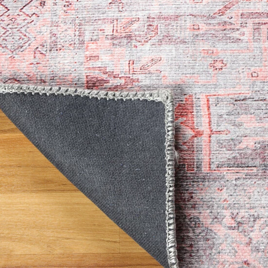 Best deal π Miranda Haus Boho Geometric Distressed Indoor Polyester Area Rug Berry Red π 5 Best deal π Miranda Haus Boho Geometric Distressed Indoor Polyester Area Rug Berry Red π - Image 3