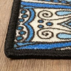 Cheapest 🌟 Miranda Haus Contemporary Floral Outdoor Blue Non-Slip Area Rug 🎁 -Miranda Haus Shop unnamed file 2671