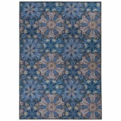 Cheapest 🌟 Miranda Haus Contemporary Floral Outdoor Blue Non-Slip Area Rug 🎁 -Miranda Haus Shop unnamed file 2675