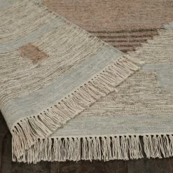 Outlet 👍 Miranda Haus Eco-Friendly Cabinda Handwoven Wool And Cotton Area Rug Light Blue 🎉 -Miranda Haus Shop unnamed file 2690