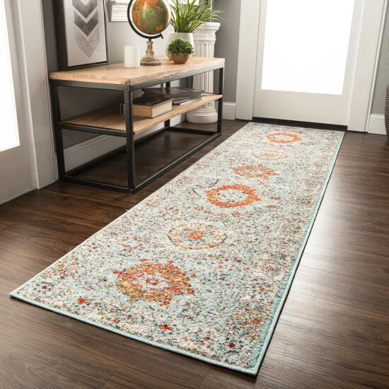 New β€οΈ Miranda Haus Rhysling Southwestern Tribal Medallion Area Rug Light Blue π 9 New β€οΈ Miranda Haus Rhysling Southwestern Tribal Medallion Area Rug Light Blue π - Image 7