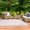 Wholesale 🎁 Miranda Haus Modern Geometric Lattice Indoor/ Outdoor Area Rug Beige 🥰