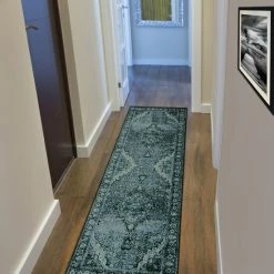 Budget 🤩 Miranda Haus Stirling Distressed Medallion Indoor Area Rug Collection Blue ✔️ -Miranda Haus Shop unnamed file 2723