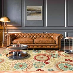 Cheapest 🧨 Miranda Haus Floral Medallion Eclectic Modern Country Cottage Handmade Wool Indoor Area Rug Rust 😉 -Miranda Haus Shop unnamed file 2766