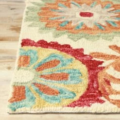 Cheapest 🧨 Miranda Haus Floral Medallion Eclectic Modern Country Cottage Handmade Wool Indoor Area Rug Rust 😉 -Miranda Haus Shop unnamed file 2768