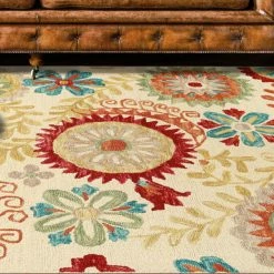 Cheapest 🧨 Miranda Haus Floral Medallion Eclectic Modern Country Cottage Handmade Wool Indoor Area Rug Rust 😉 -Miranda Haus Shop unnamed file 2772