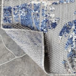 Deals ⌛ Miranda Haus Botanical Leaves Polypropylene Indoor/Outdoor Area Rug Grey ✔️ -Miranda Haus Shop unnamed file 2776