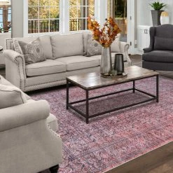 Budget 🎉 Miranda Haus Vintage Oriental Medallion Power-Loomed Indoor Area Rug Garnet Red 🛒