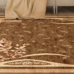 Best reviews of 🔥 Miranda Haus Minimalist Modern Floral Power-Loomed Indoor Area Rug Taupe ✔️ -Miranda Haus Shop unnamed file 280