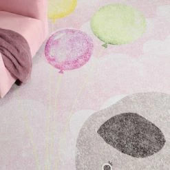 Best deal 💯 Miranda Haus Nursery Polyester Indoor Anti-Skid Kids' Area Rug Baby Blue ⌛ -Miranda Haus Shop unnamed file 2816