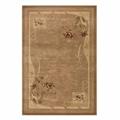 Best reviews of 🔥 Miranda Haus Minimalist Modern Floral Power-Loomed Indoor Area Rug Taupe ✔️ -Miranda Haus Shop unnamed file 282