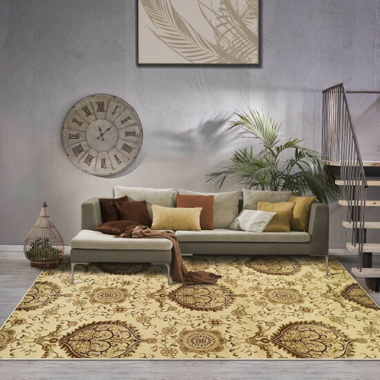 Promo π Miranda Haus Poplar Traditional Floral Medallion Area Rug Collection Cream β€οΈ 7 Promo π Miranda Haus Poplar Traditional Floral Medallion Area Rug Collection Cream β€οΈ - Image 5