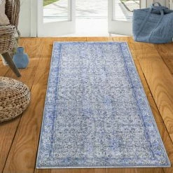 Outlet ✔️ Miranda Haus Boho Distressed Floral Indoor Polyester Area Rug Charcoal 🔔