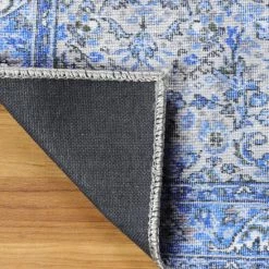 Outlet ✔️ Miranda Haus Boho Distressed Floral Indoor Polyester Area Rug Charcoal 🔔 -Miranda Haus Shop unnamed file 2831