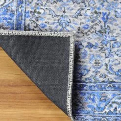 Outlet ✔️ Miranda Haus Boho Distressed Floral Indoor Polyester Area Rug Charcoal 🔔 -Miranda Haus Shop unnamed file 2836