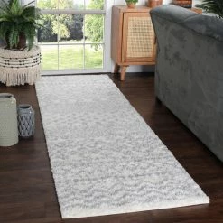 Cheap ✔️ Miranda Haus Boho Geometric Indoor Plush Shag Area Rug Cream/black 😀