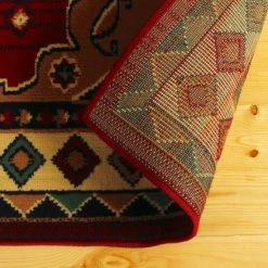 Deals 😍 Miranda Haus Folk Diamond Rustic Eclectic Power-Loomed Indoor Area Rug Red 🎁 -Miranda Haus Shop unnamed file 2980