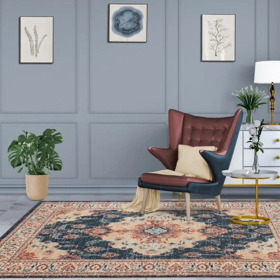 Hot Sale β Miranda Haus Octavia Medallion Area Rug Dark Blue π₯° 3 Hot Sale β Miranda Haus Octavia Medallion Area Rug Dark Blue π₯°
