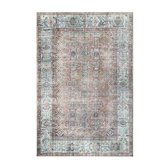 Budget π₯ Miranda Haus Oriental Vintage Medallion Power-Loomed Indoor Area Rug Baby Blue π₯ 4 Budget π₯ Miranda Haus Oriental Vintage Medallion Power-Loomed Indoor Area Rug Baby Blue π₯ - Image 2