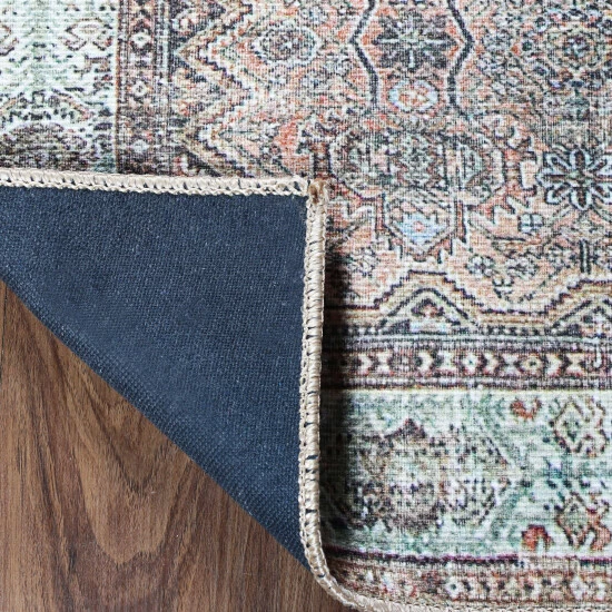 Budget π₯ Miranda Haus Oriental Vintage Medallion Power-Loomed Indoor Area Rug Baby Blue π₯ 6 Budget π₯ Miranda Haus Oriental Vintage Medallion Power-Loomed Indoor Area Rug Baby Blue π₯ - Image 4