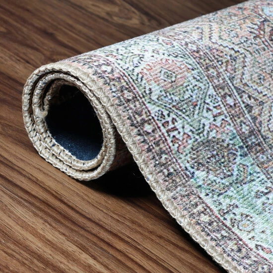 Budget π₯ Miranda Haus Oriental Vintage Medallion Power-Loomed Indoor Area Rug Baby Blue π₯ 7 Budget π₯ Miranda Haus Oriental Vintage Medallion Power-Loomed Indoor Area Rug Baby Blue π₯ - Image 5